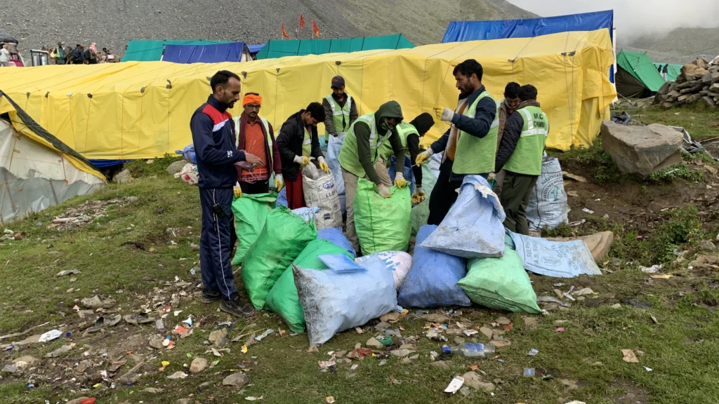 Waste Packing at Gauri Kund